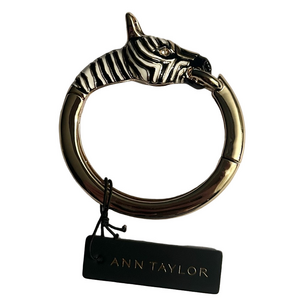 Ann Taylor Gold and Black Zebra Head Hinged Bangle